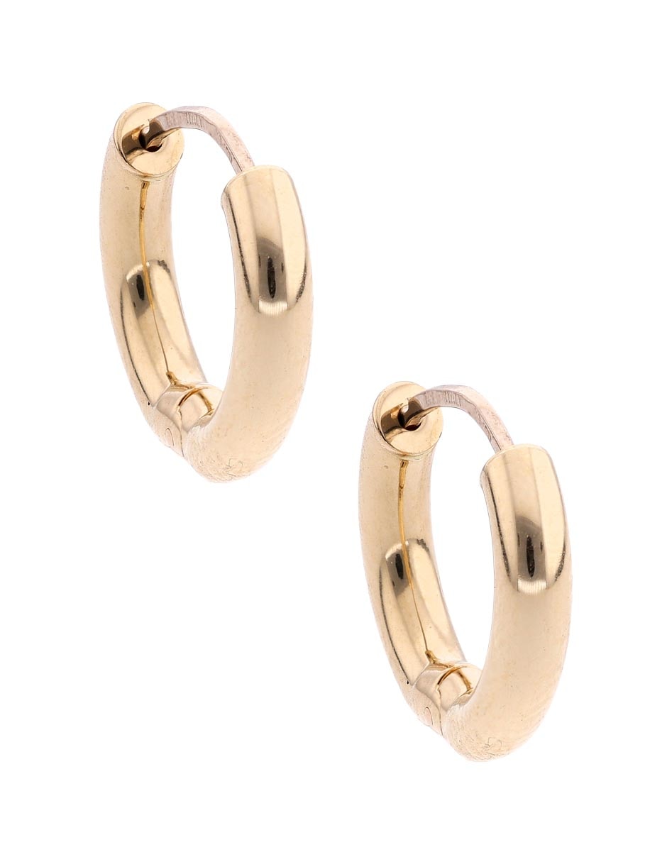 Arracadas de oro amarillo 14 K con acabado pulido 3