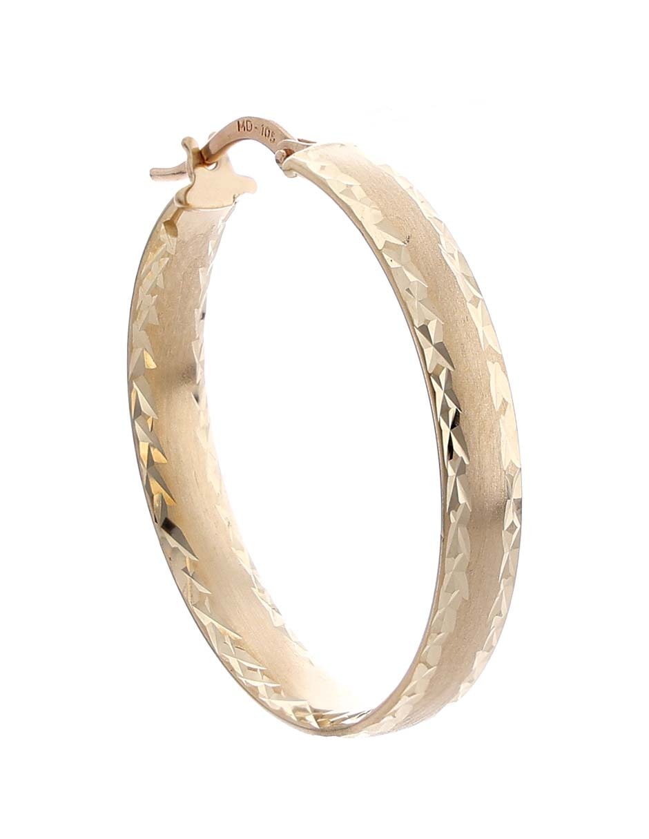 Arracadas de oro amarillo 14 K con acabado liso 2