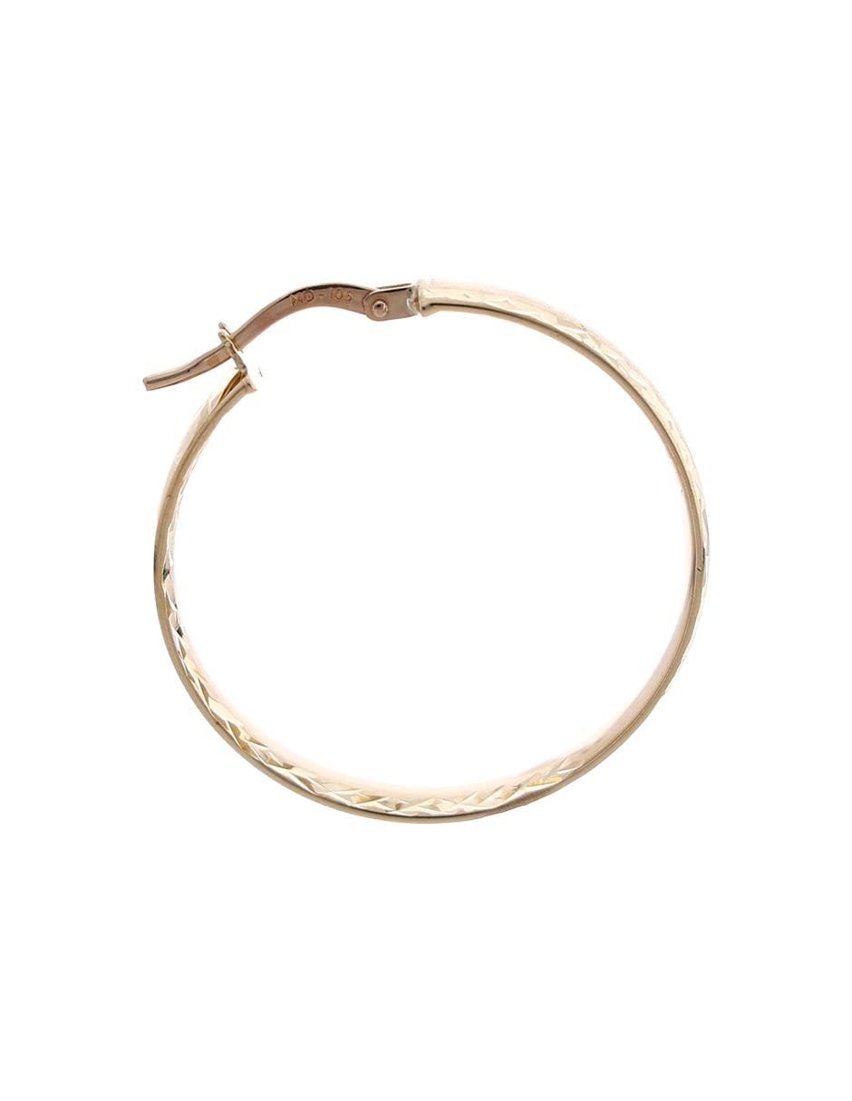 Arracadas de oro amarillo 14 K con acabado liso 3