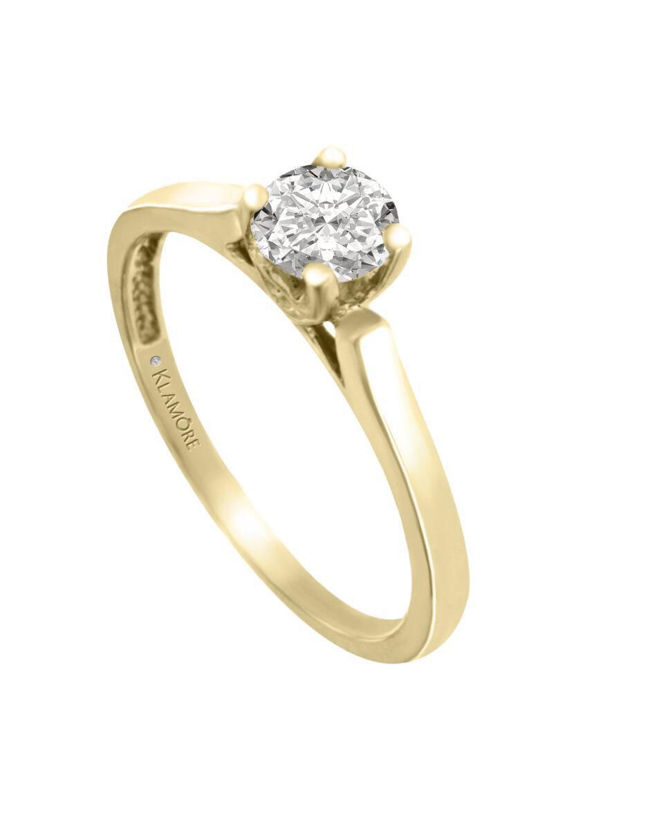 Anillo de compromiso 14 k Lisandra diamante 3