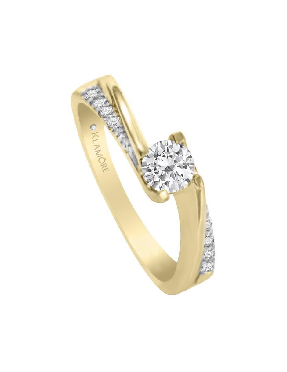 Anillo de compromiso 14 k Marggie diamante 4