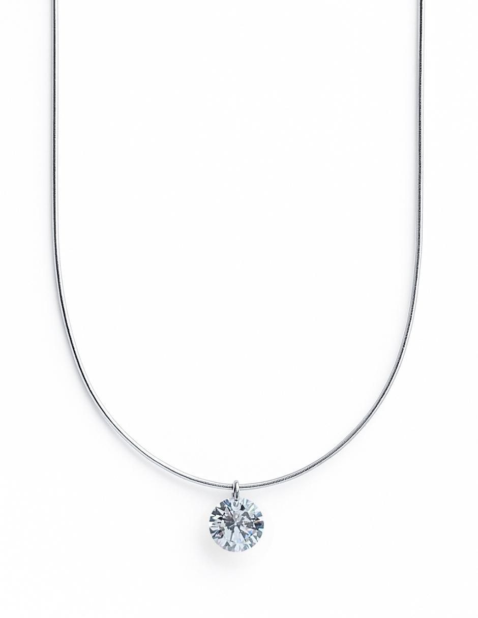 Collar con dije circular Brillo de plata P 925