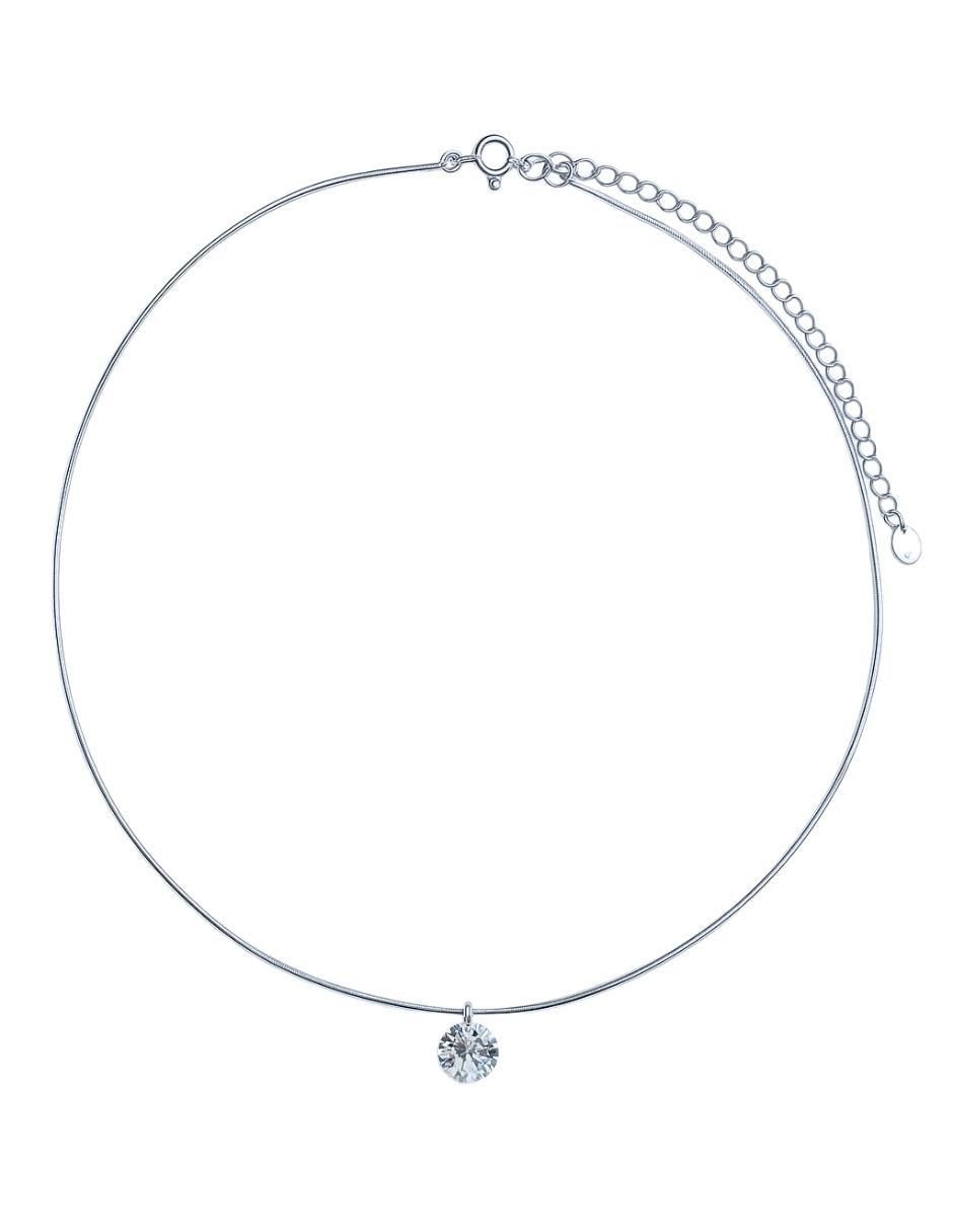 Collar con dije circular Brillo de plata P 925