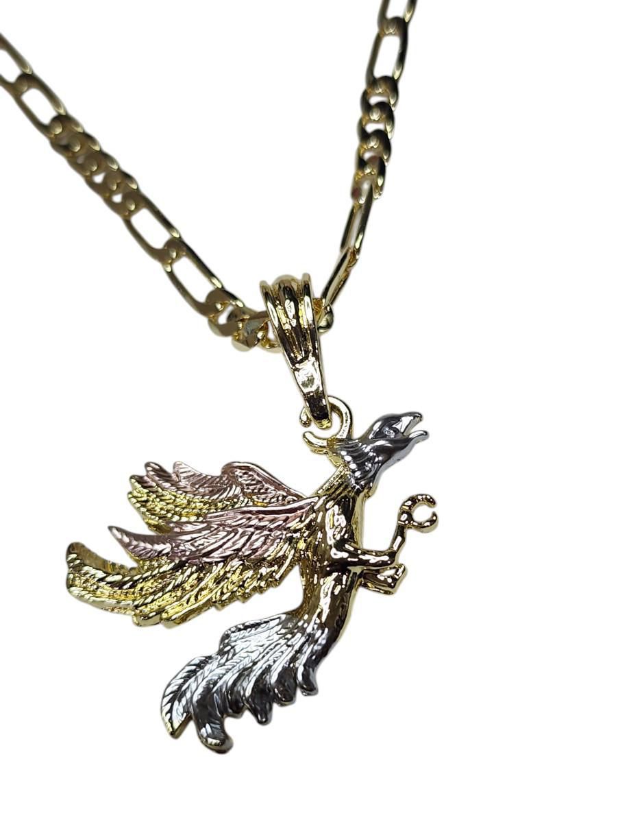 Collar con dije gallo Peles de oro laminado 14 K 2