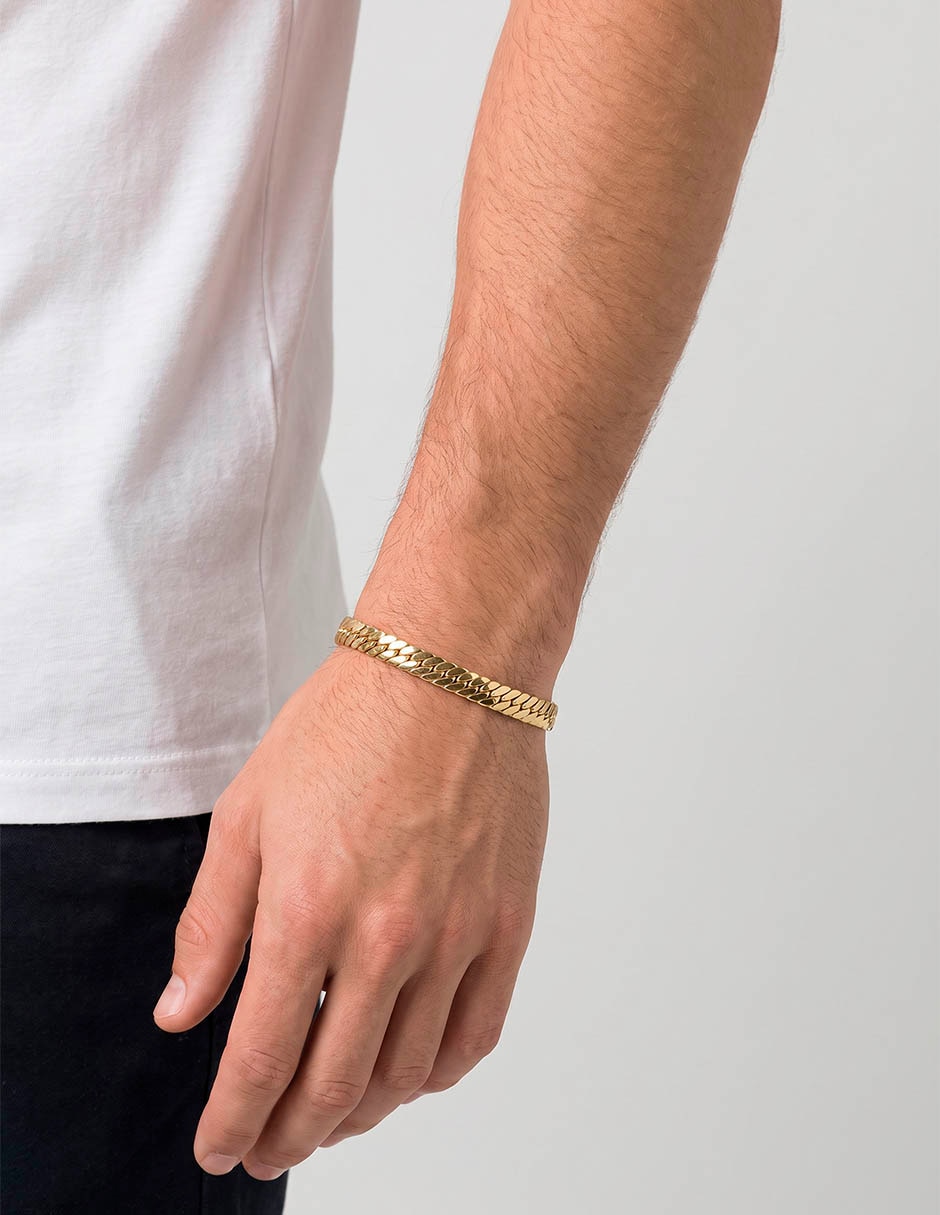 Pulsera de oro 14 k con acabado brillante Pulsera de oro 14 k con acabado brillante