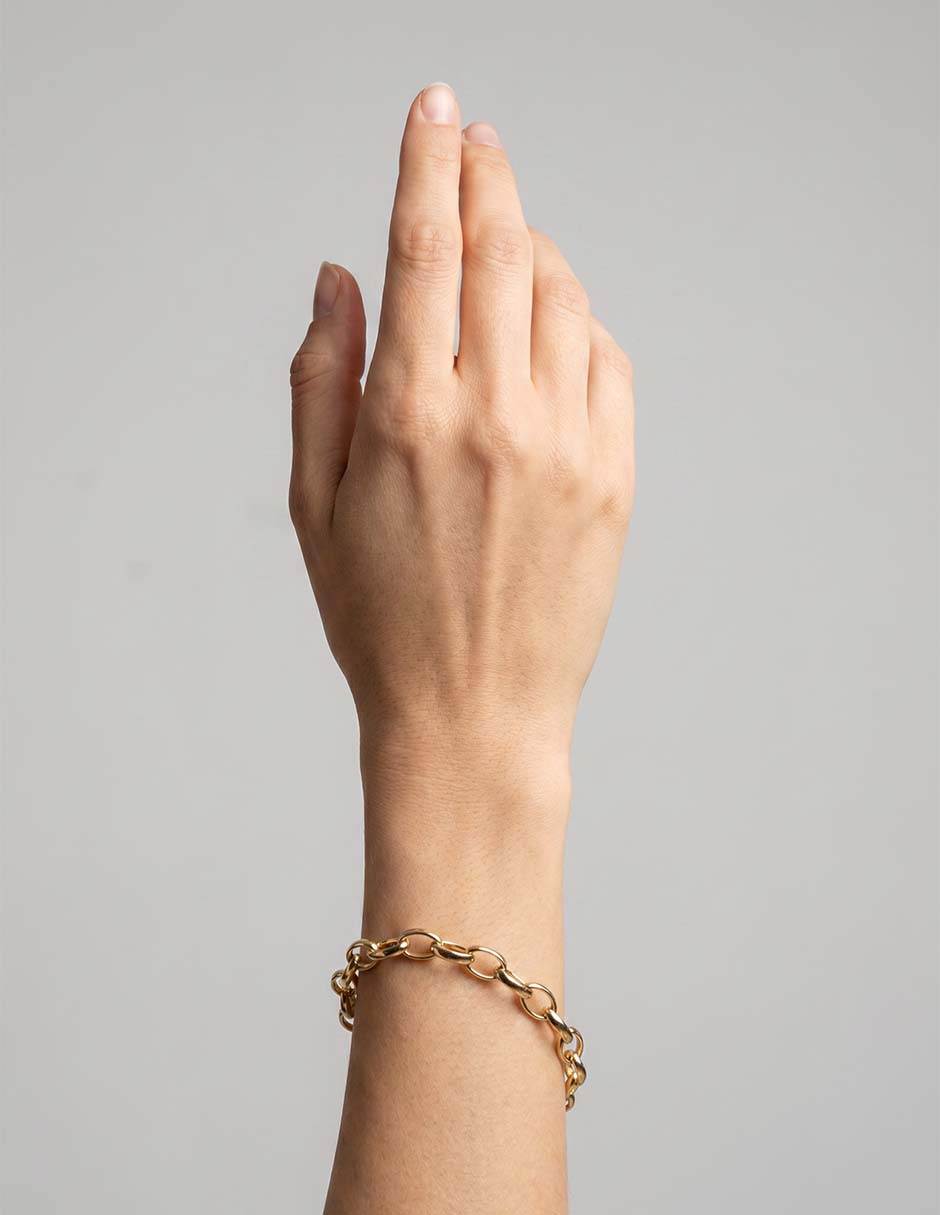 Pulsera de oro amarillo 14 K con acabado brillante 3
