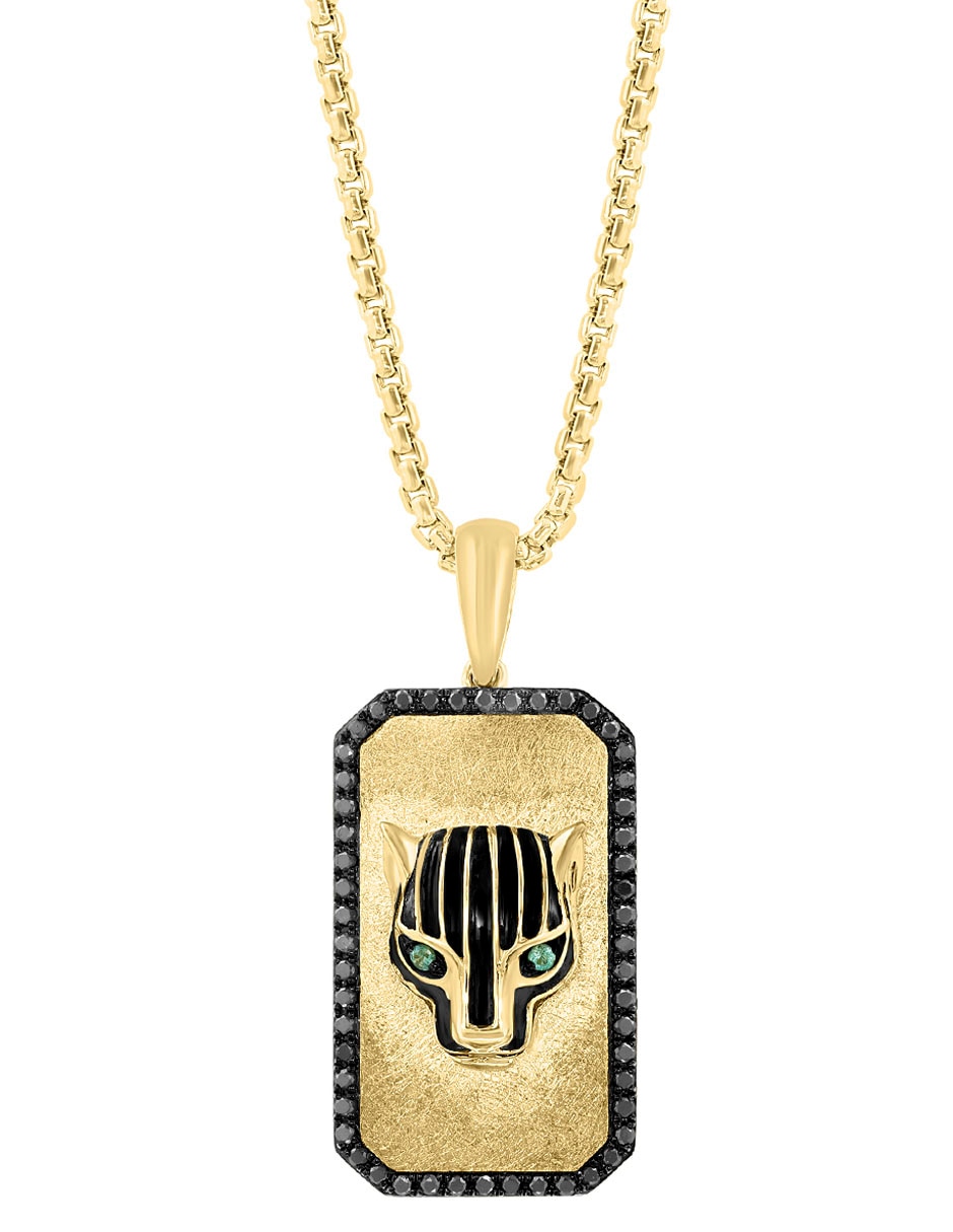 Collar con dije cuadrada de oro amarillo 14 K 2