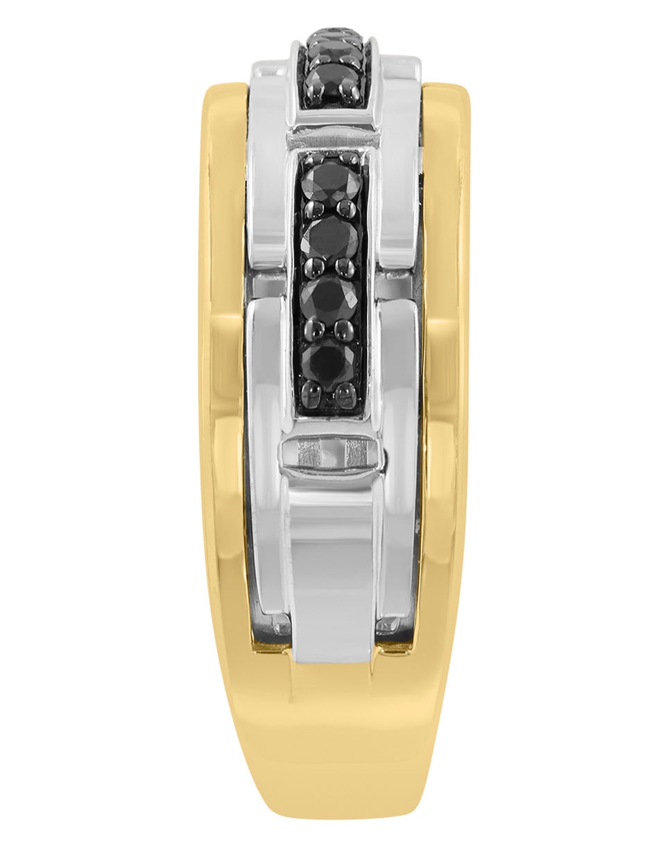 Anillo 14 k de oro blanco diamante negro 3