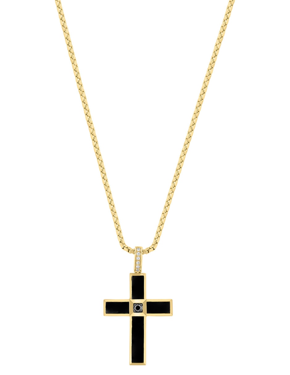 Collar con dije de cruz Effy de oro amarillo 14 K