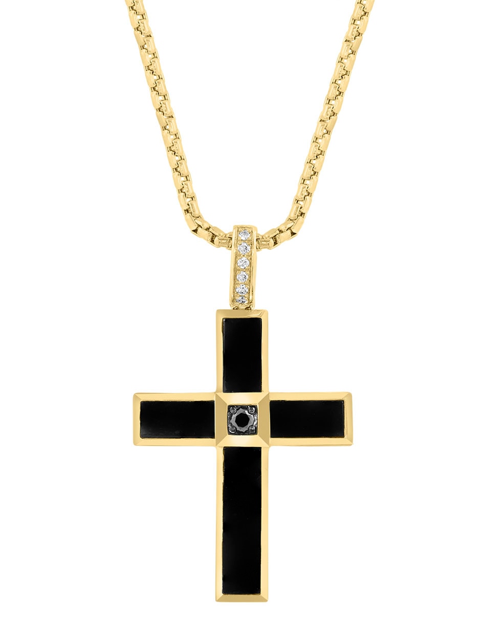 Collar con dije de cruz Effy de oro amarillo 14 K