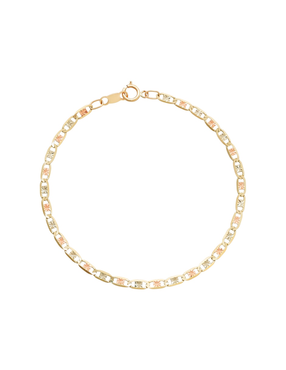 Pulsera de oro 14 k con acabado diamantado 1