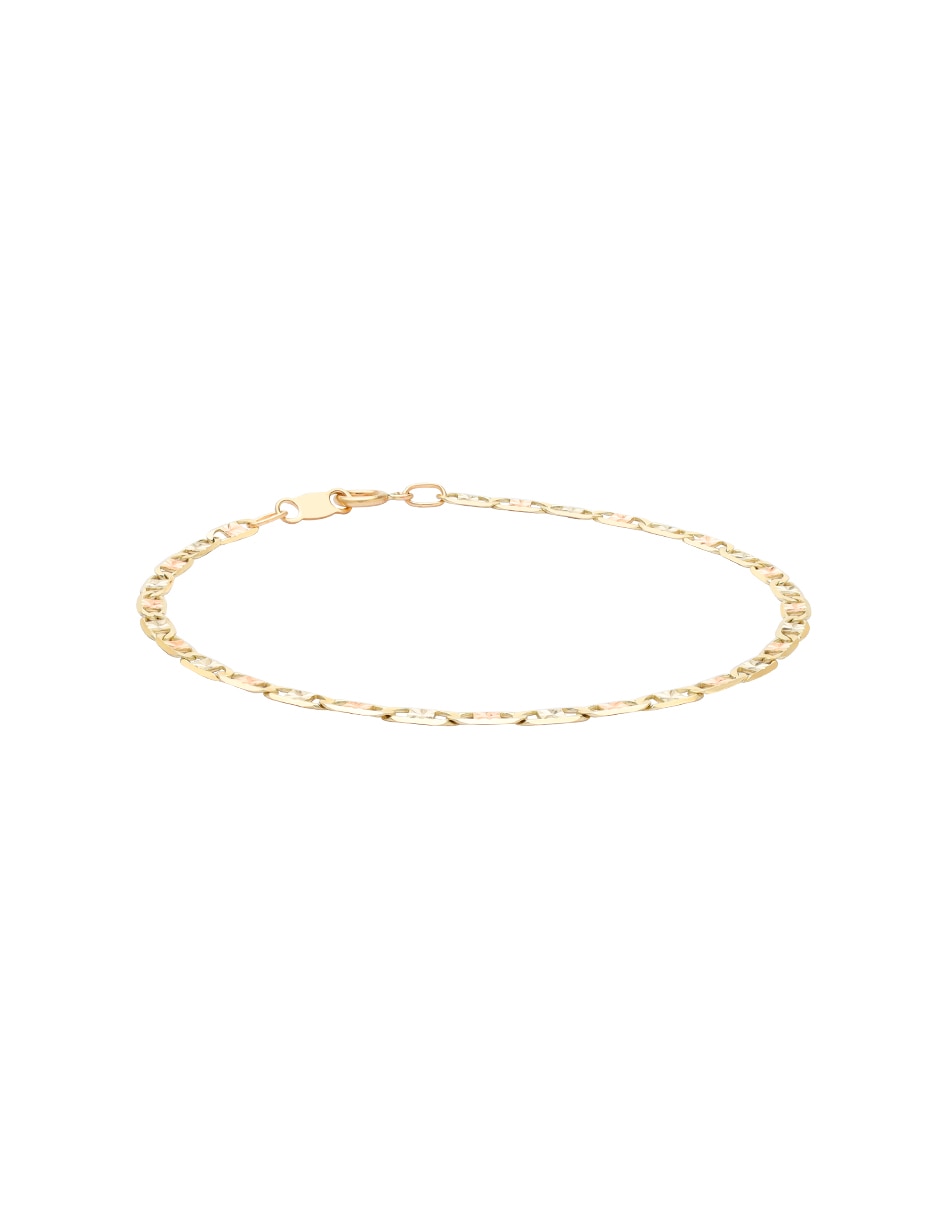 Pulsera de oro 14 k con acabado diamantado 2