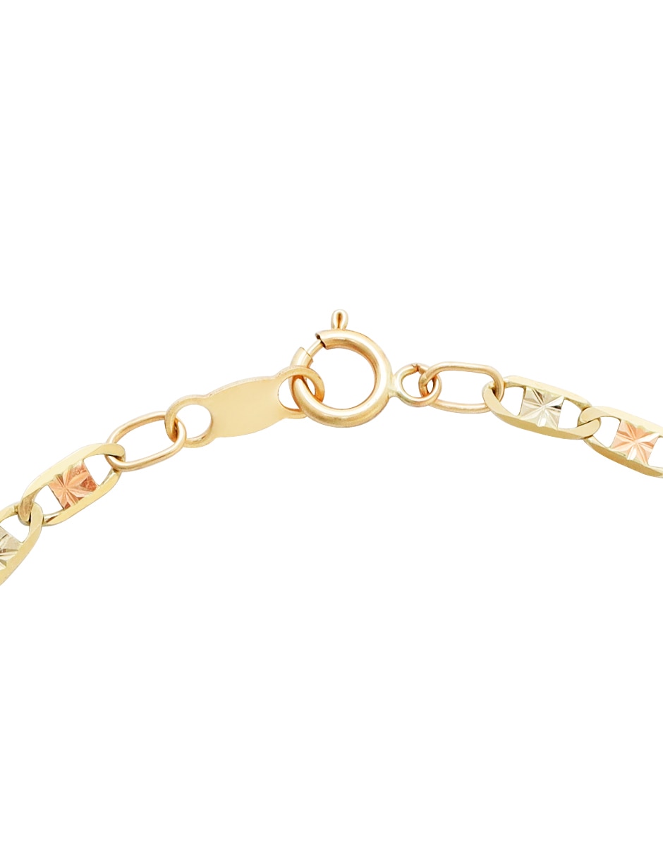 Pulsera de oro 14 k con acabado diamantado 3