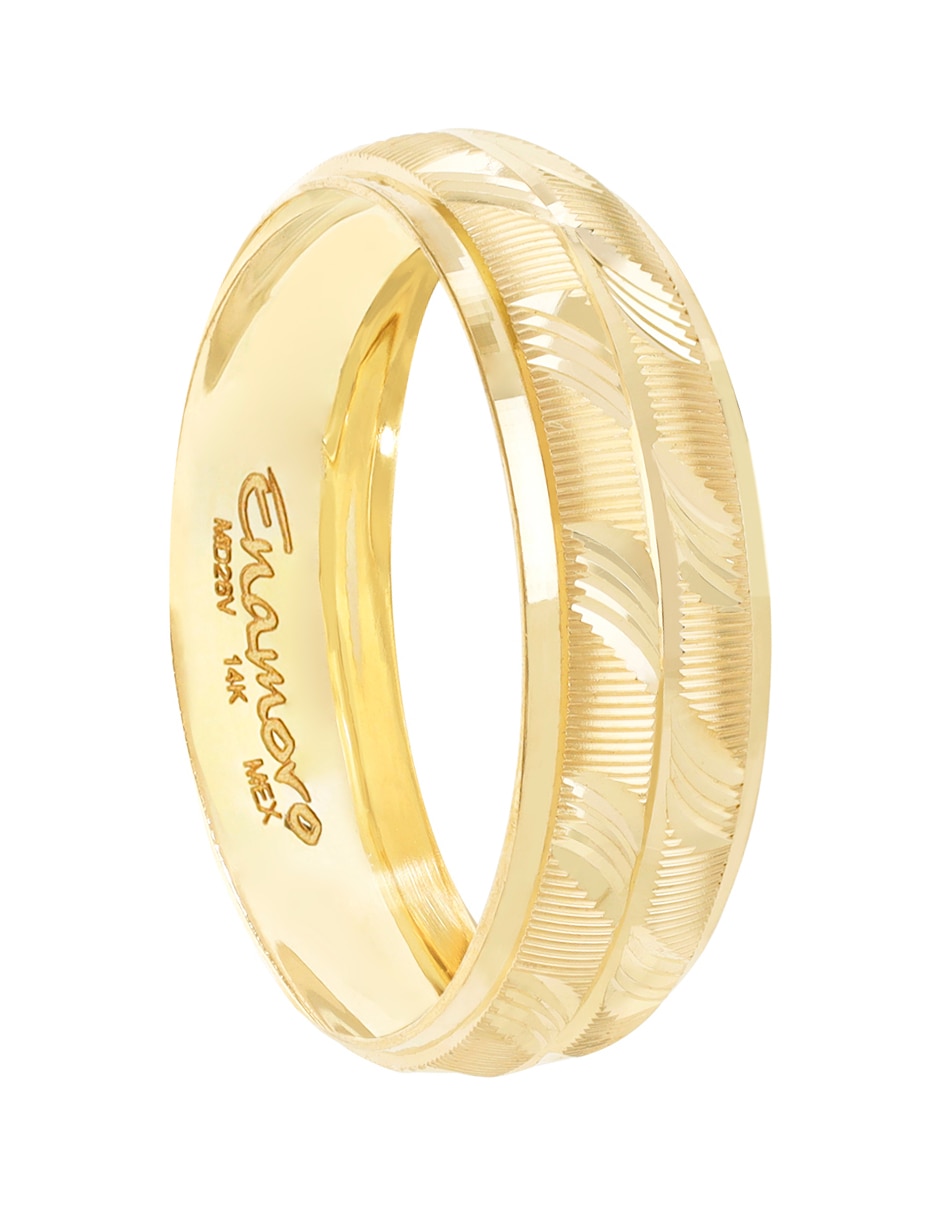 Argolla de oro amarillo 14 k d cadena