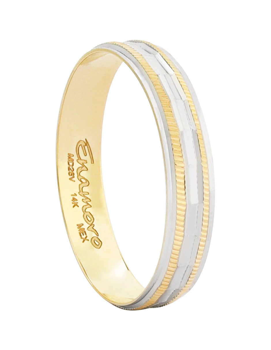 Argolla de oro amarillo 14 k d cadena