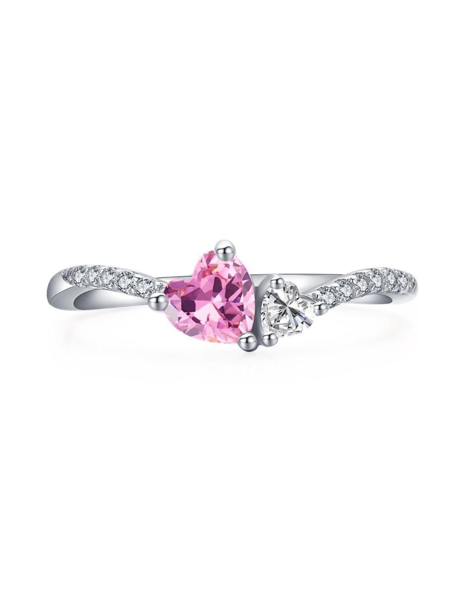 Anillo de corazón Infinity Of Love P 925 de plata zirconia cúbica brillante