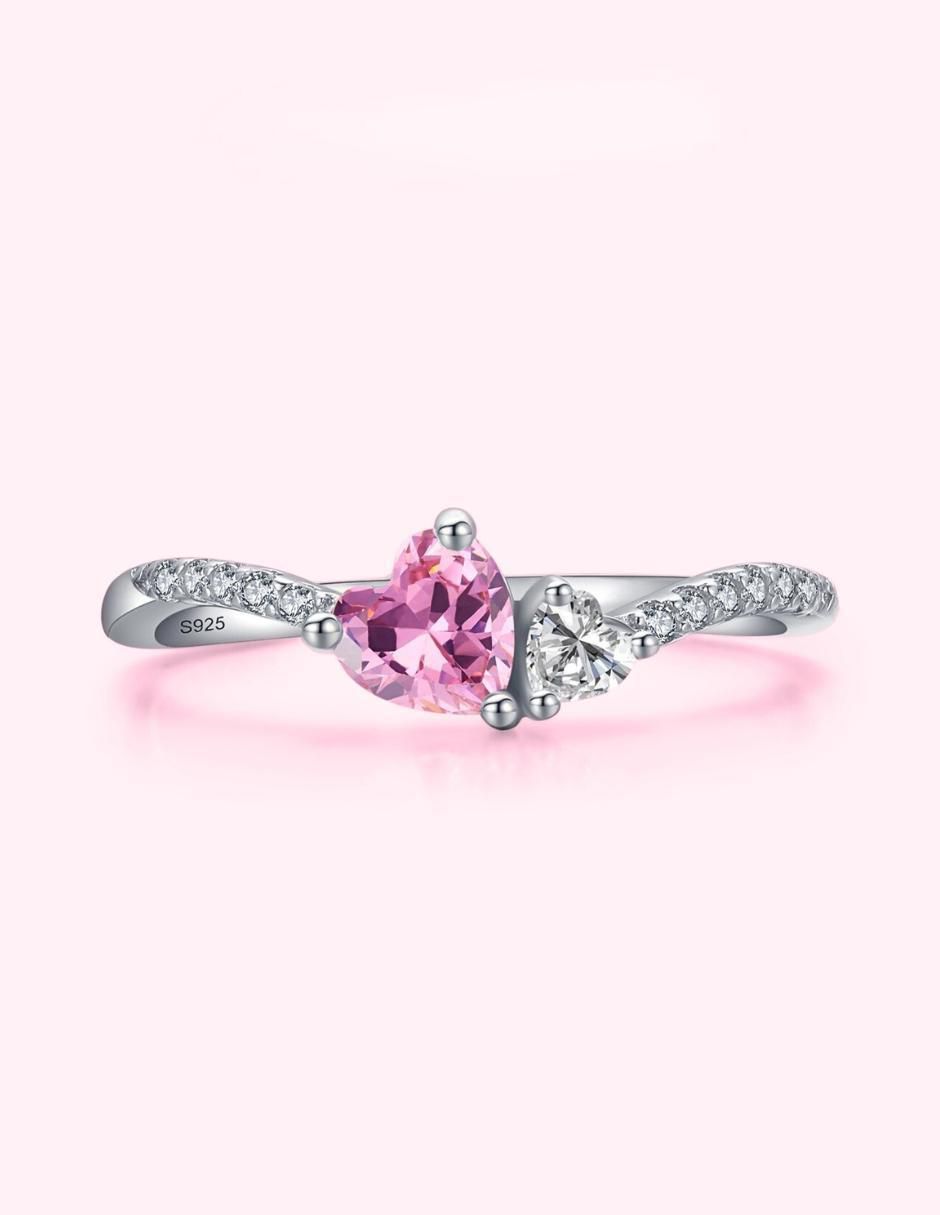 Anillo de corazón Infinity Of Love P 925 de plata zirconia cúbica brillante