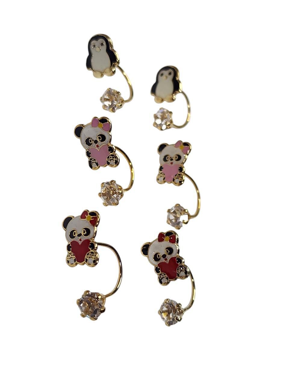 Set de aretes 14 K con acabado chapa de oro