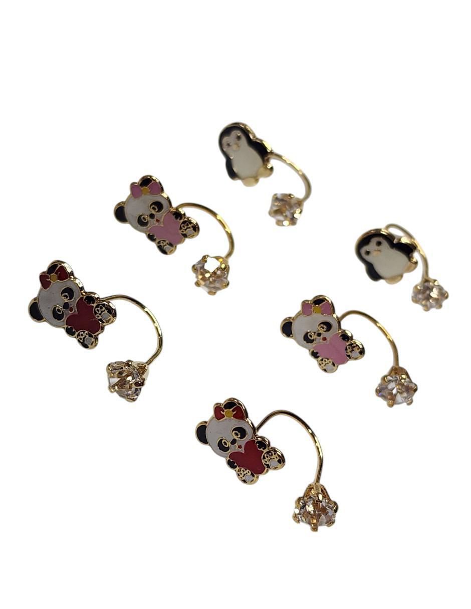Set de aretes 14 K con acabado chapa de oro 2