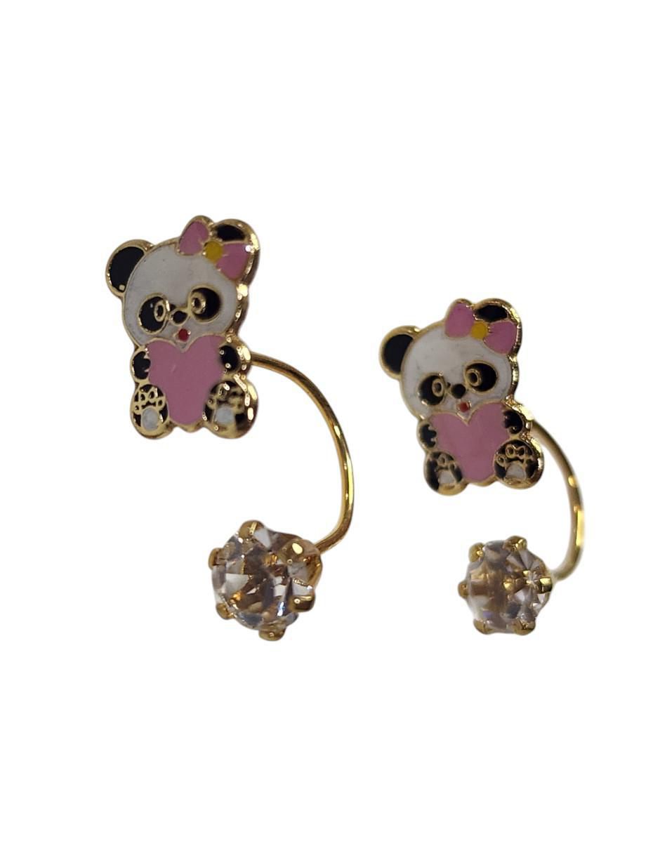 Aretes de oso 14 K con acabado chapa de oro