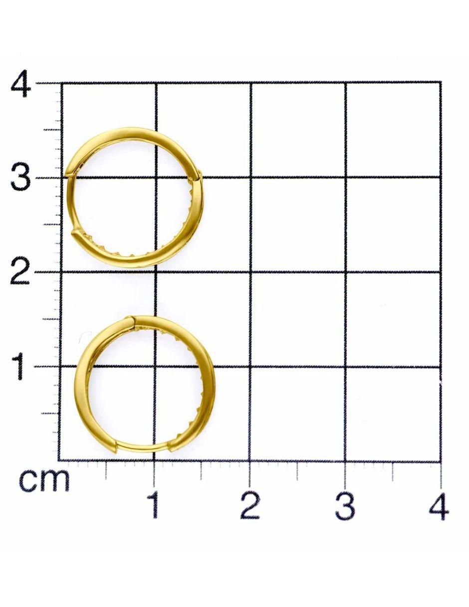 Arracadas de oro amarillo 14 K con acabado pavé 4