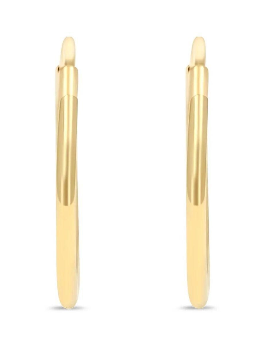 Arracadas de oro amarillo 14 k con acabado brillante 4