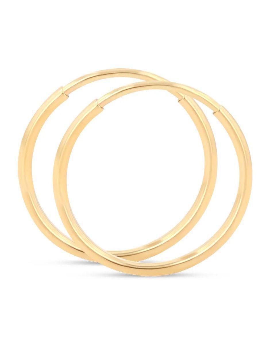Arracadas de oro amarillo 14 k con acabado brillante 3
