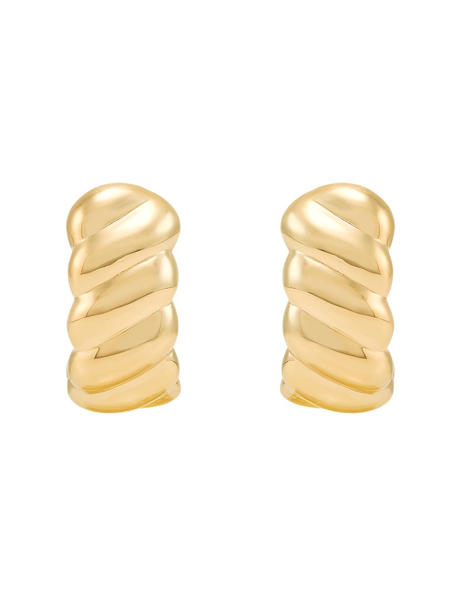 Aretes de oro 14 K con acabado pulido 1