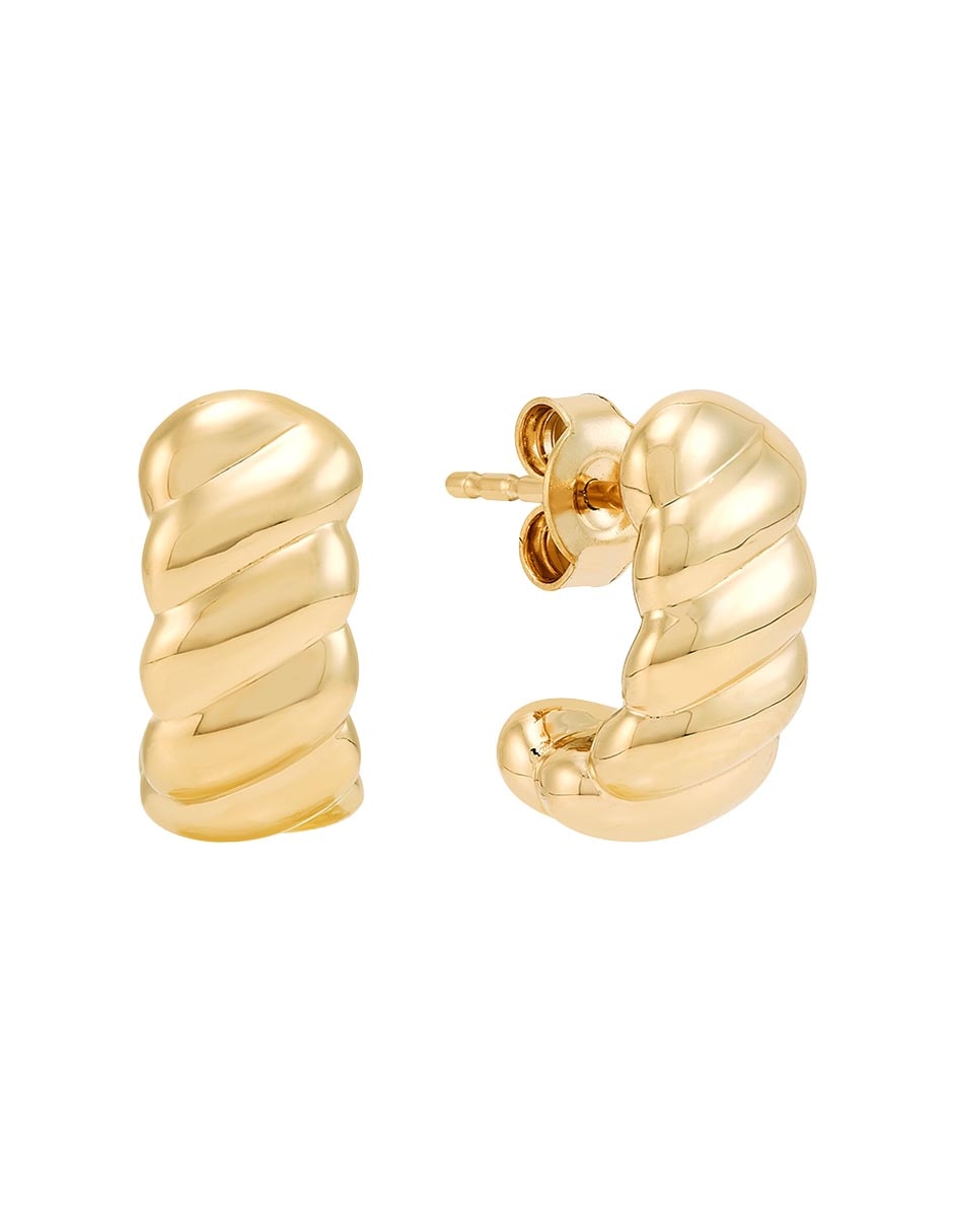 Aretes de oro 14 K con acabado pulido 2