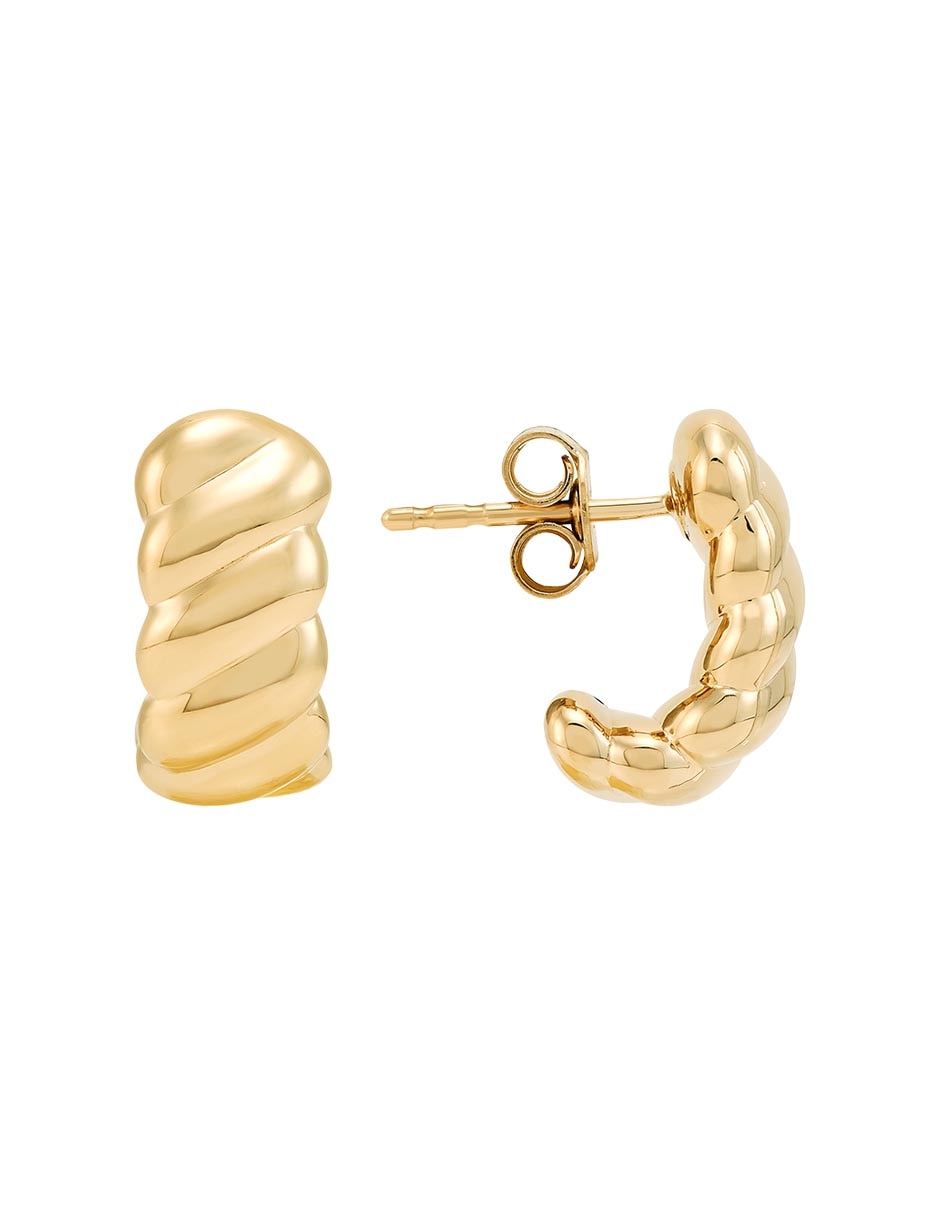 Aretes de oro 14 K con acabado pulido 3