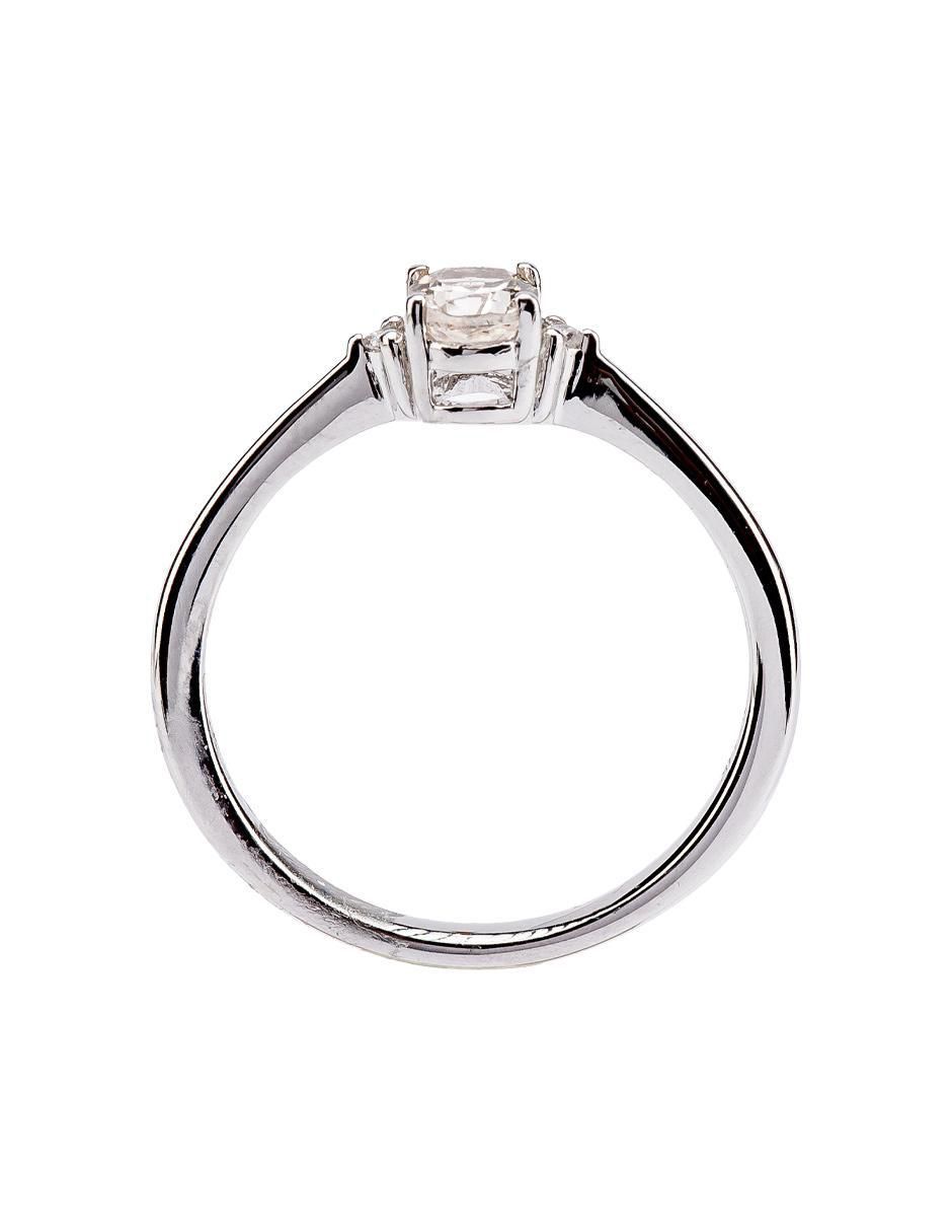 Anillo redondo 14 k de oro morganita troquelado 2