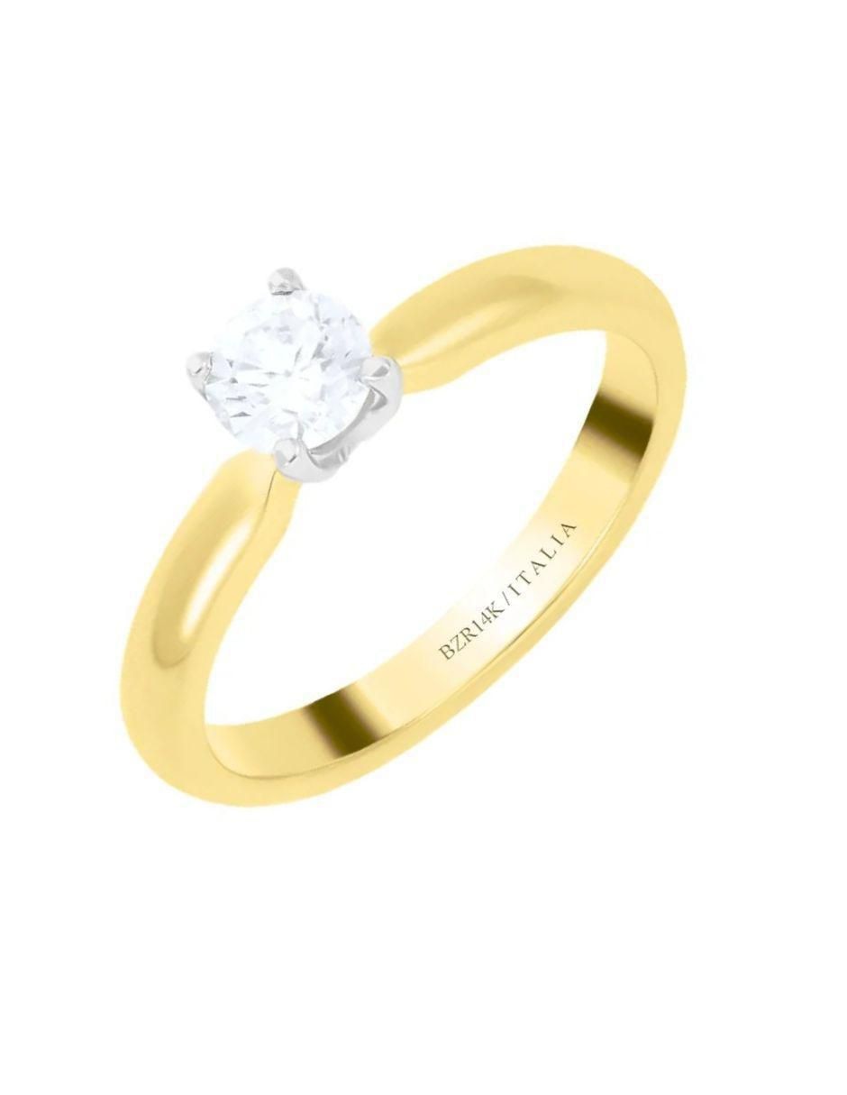 Solitario de oro 14 k diamante 4