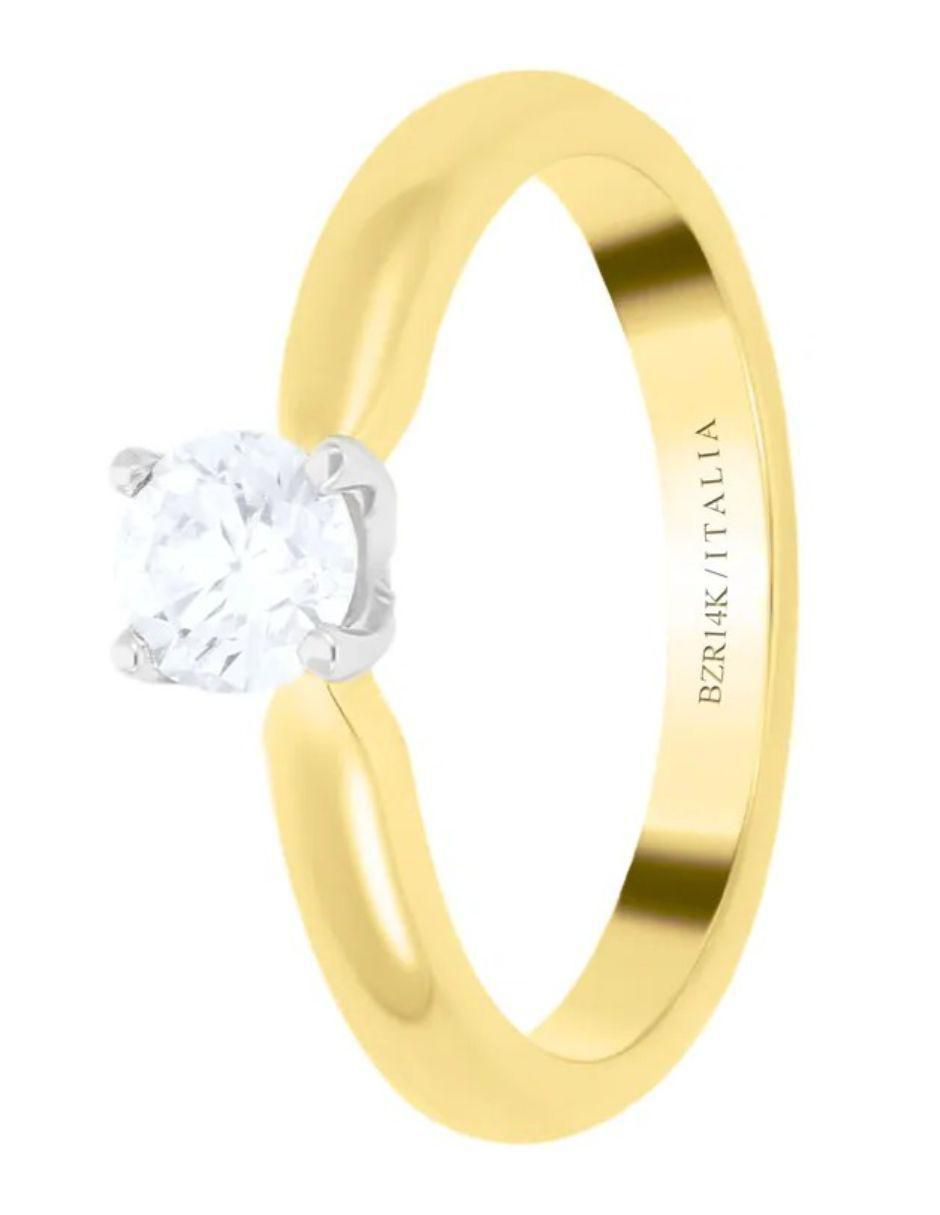 Solitario de oro 14 k diamante 5