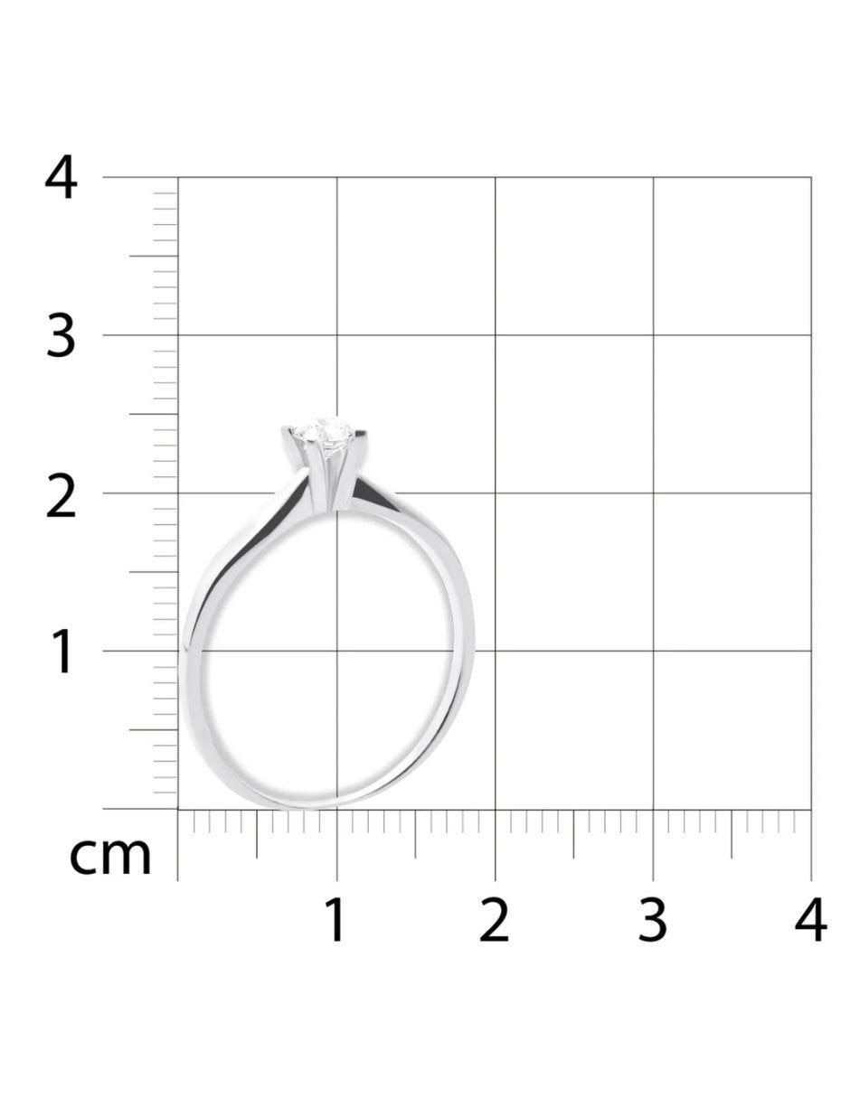 Solitario de oro blanco 14 k diamante 5