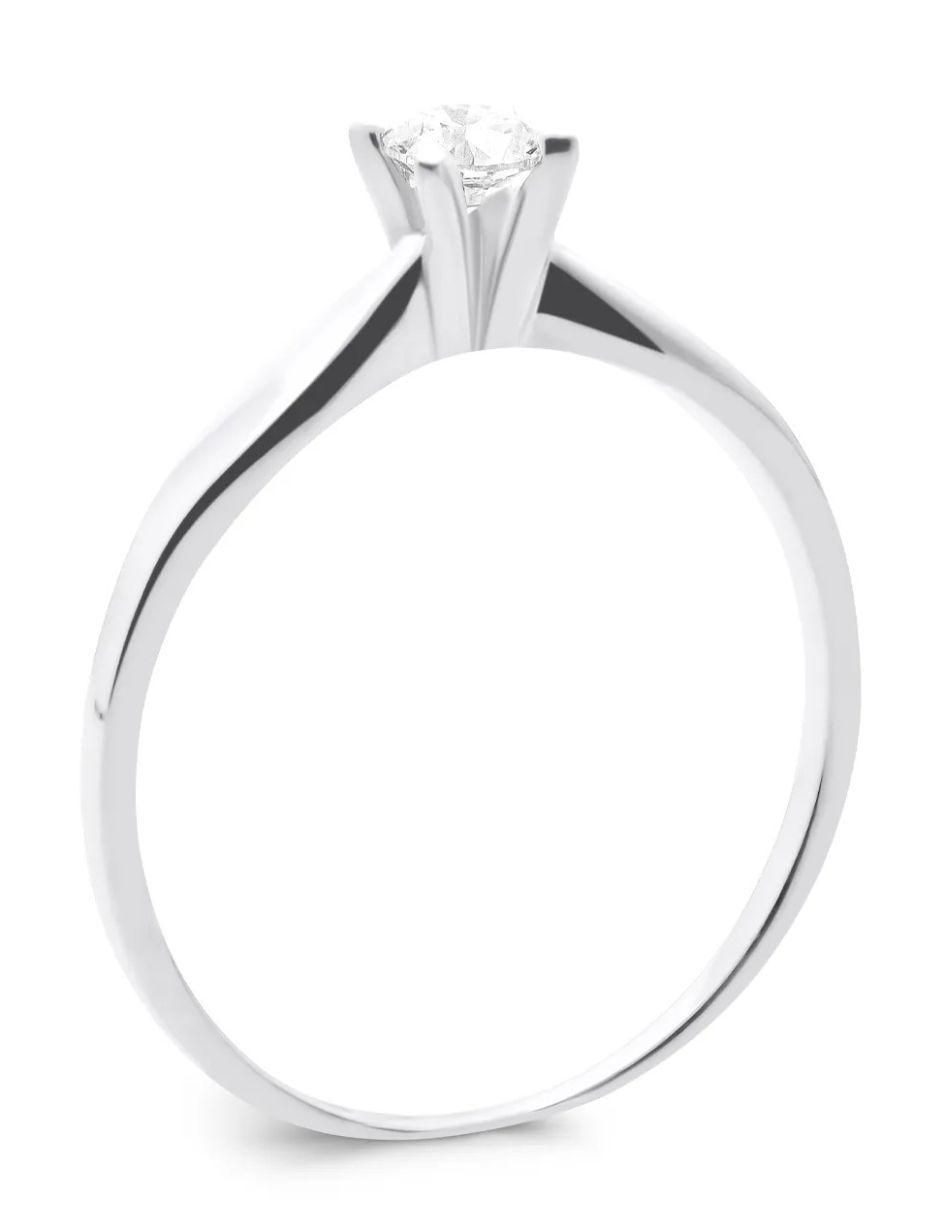 Solitario de oro blanco 14 k diamante