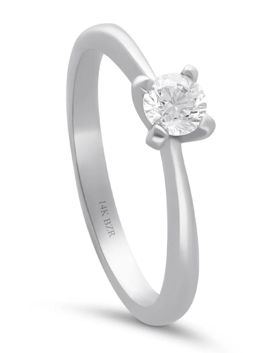 Solitario de oro blanco 14 k diamante Solitario de oro blanco 14 k diamante