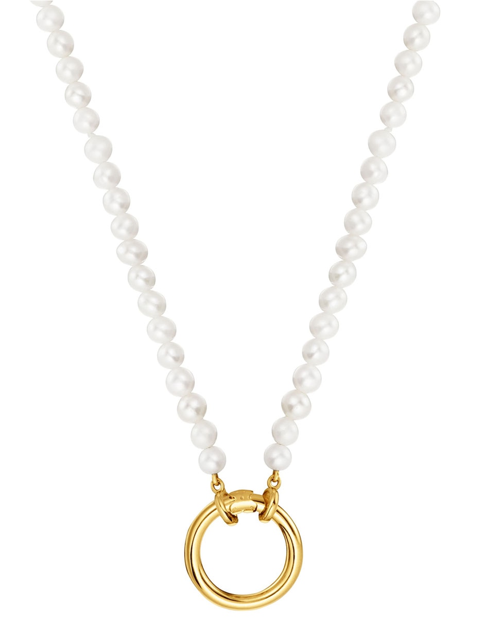 Collar circular Hold de plata con acabado baño de oro P 925
