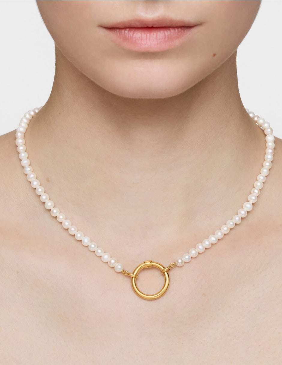 Collar circular Hold de plata con acabado baño de oro P 925 6