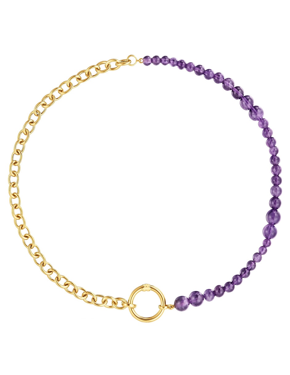 Collar circular Hold de plata con acabado baño de oro P 925