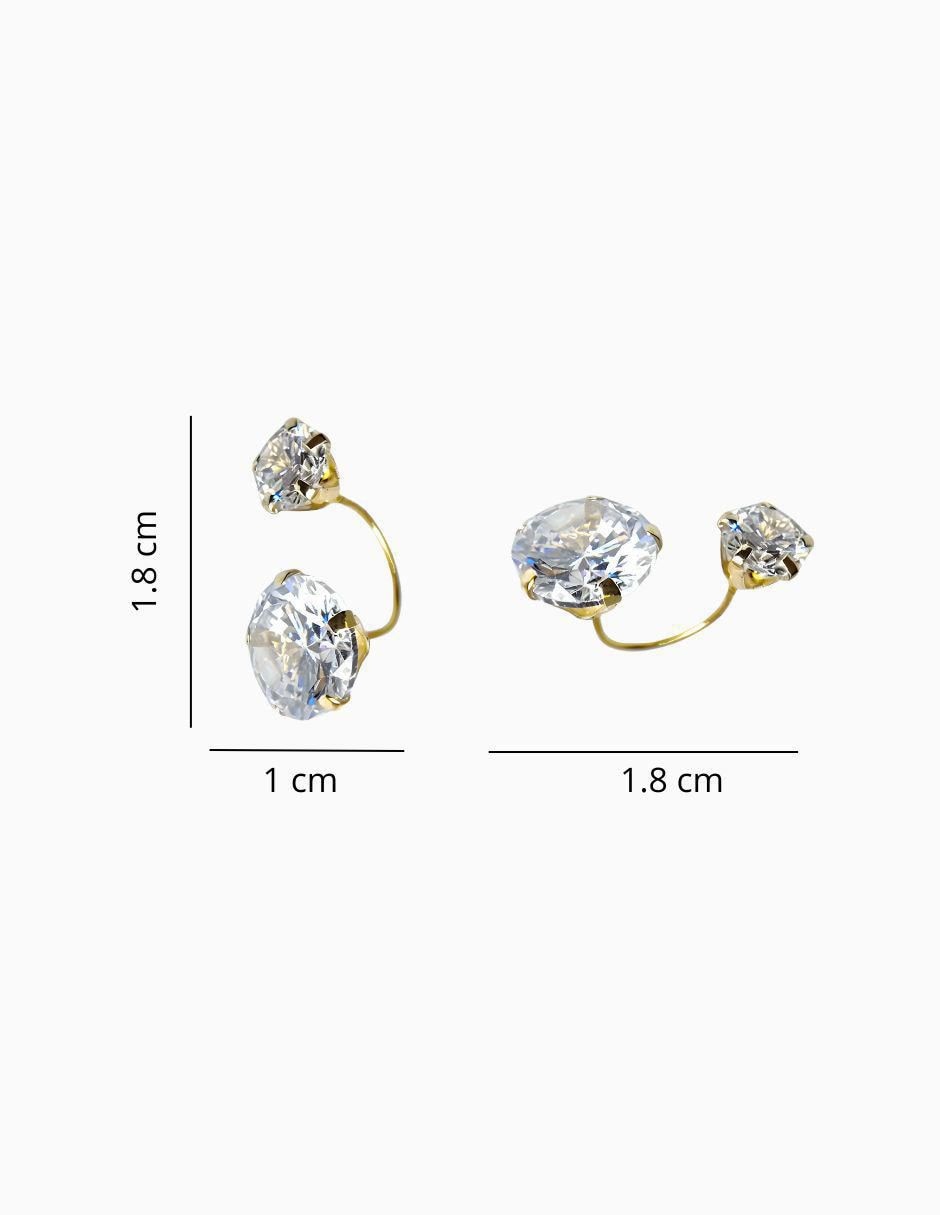 Broqueles de oro 14 K con acabado pavé 4