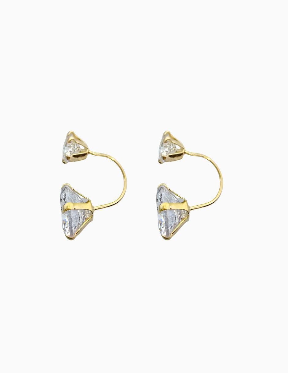 Broqueles de oro 14 K con acabado pavé 3