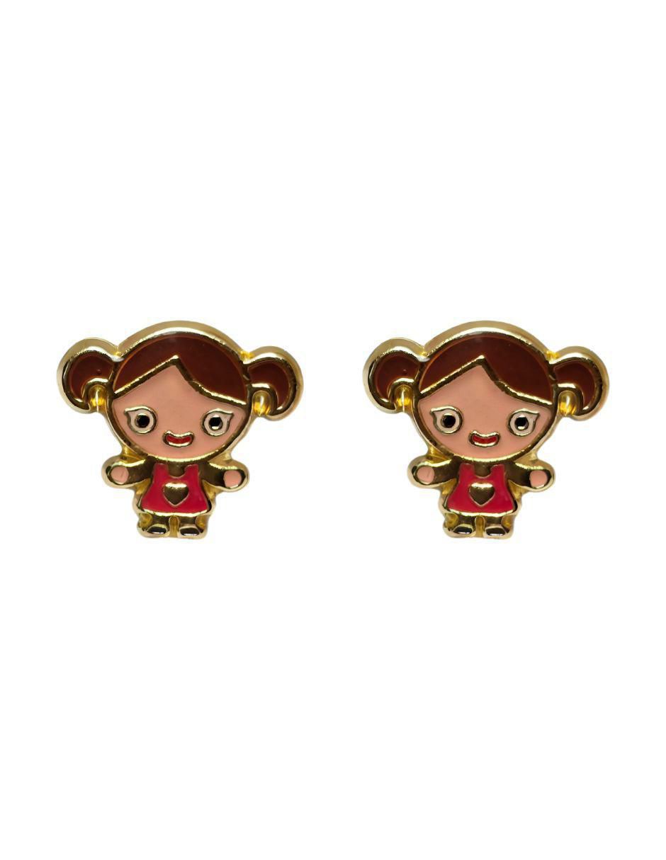 Broqueles de oro 14 K con acabado esmaltado