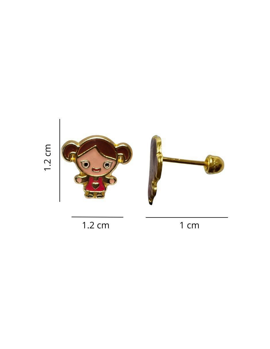 Broqueles de oro 14 K con acabado esmaltado 4
