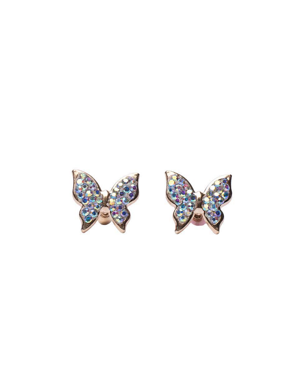 Broqueles de mariposa de oro 14 K con acabado pavé Broqueles de mariposa de oro 14 K con acabado pavé