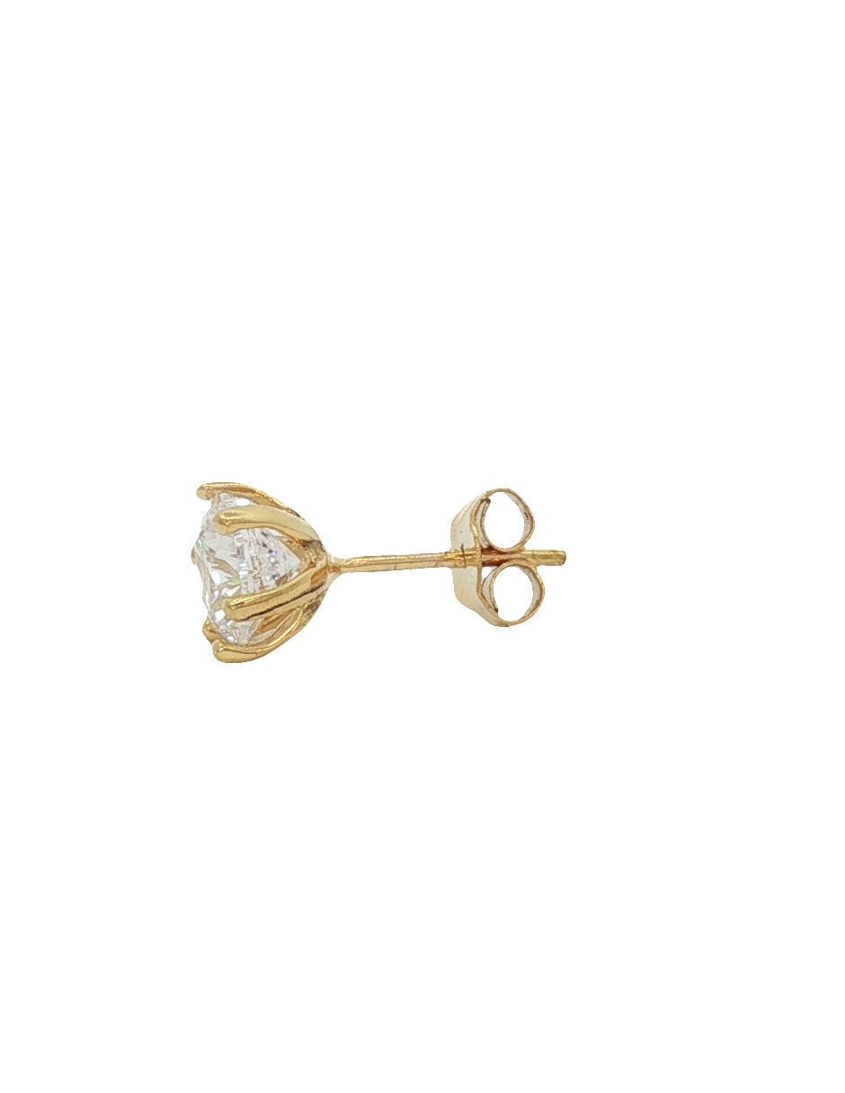 Broqueles redondos de oro amarillo 14 K con acabado pulido 3