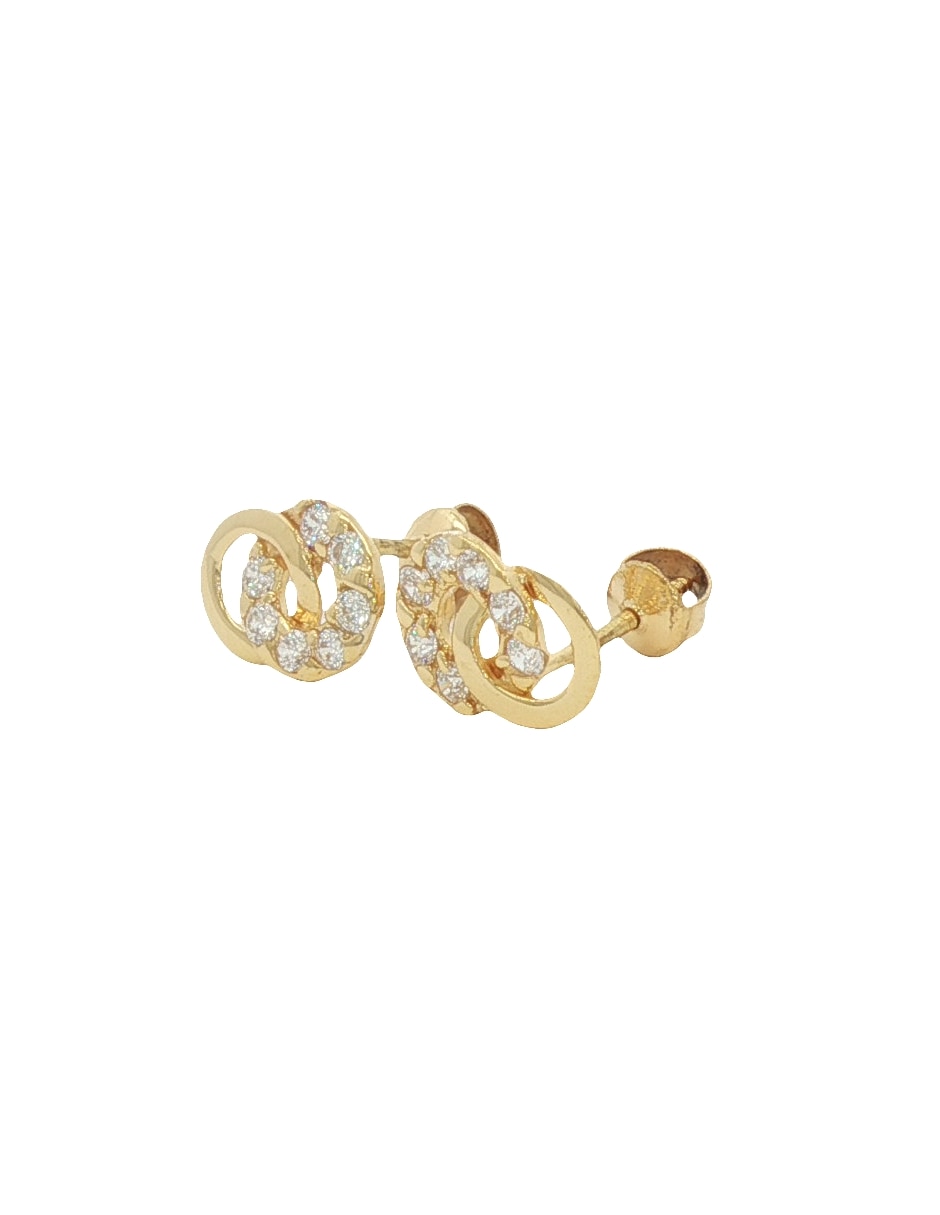 Aretes de aro de oro amarillo 14 K con acabado pulido 2