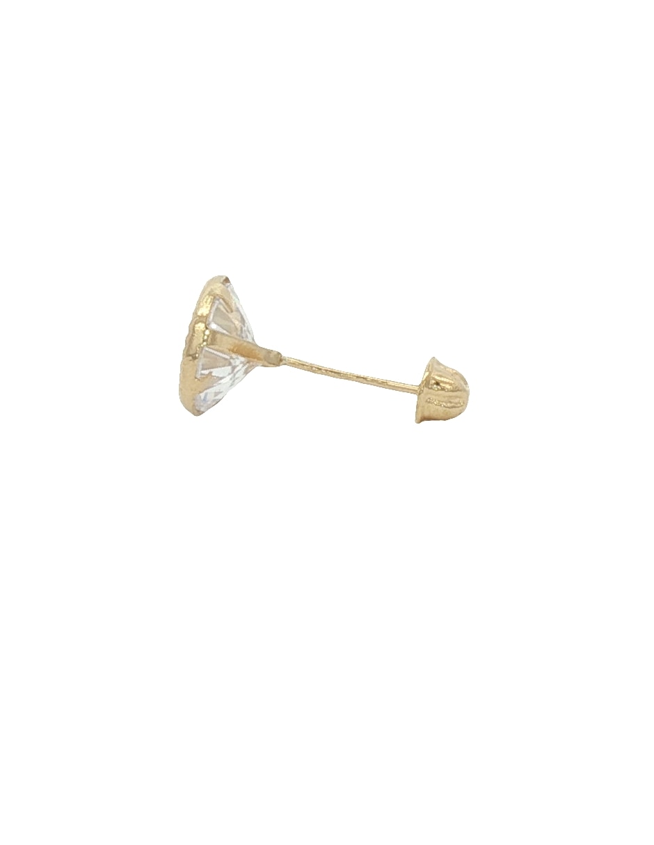 Broqueles redondos de oro amarillo 14 K con acabado diamantado 3