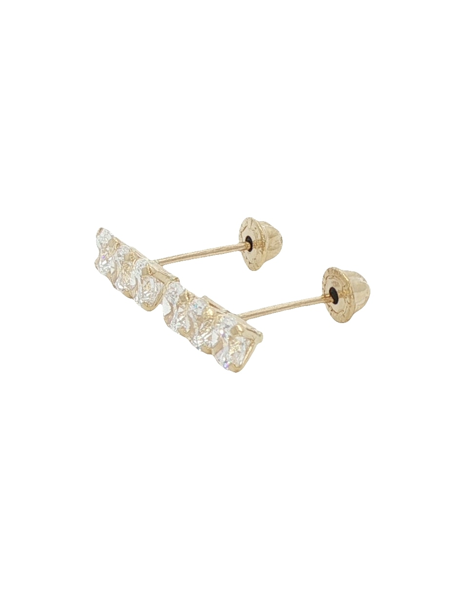 Broqueles de oro amarillo 14 K con acabado pulido 2