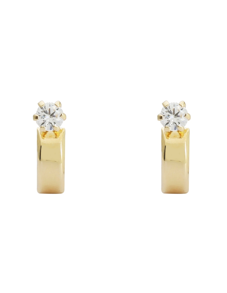 Broqueles de oro 14 K con acabado espejo Broqueles de oro 14 K con acabado espejo