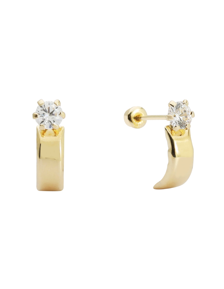 Broqueles de oro 14 K con acabado espejo 2
